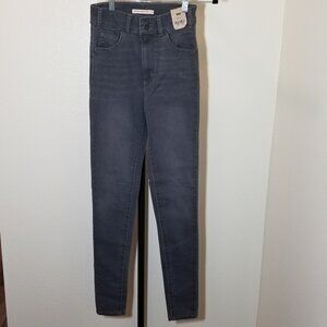 Levi's Mile High Super Skinny Jeans Womens 24X30 Gray Retro Streetwear Boho NWT